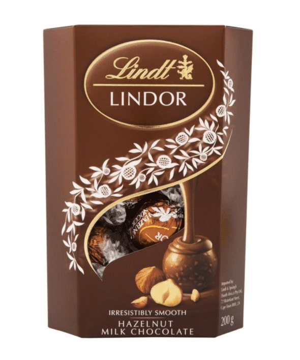 Lindt Lindor Hazelnut čokoládové bonbóny s lískovými oříšky 200 g