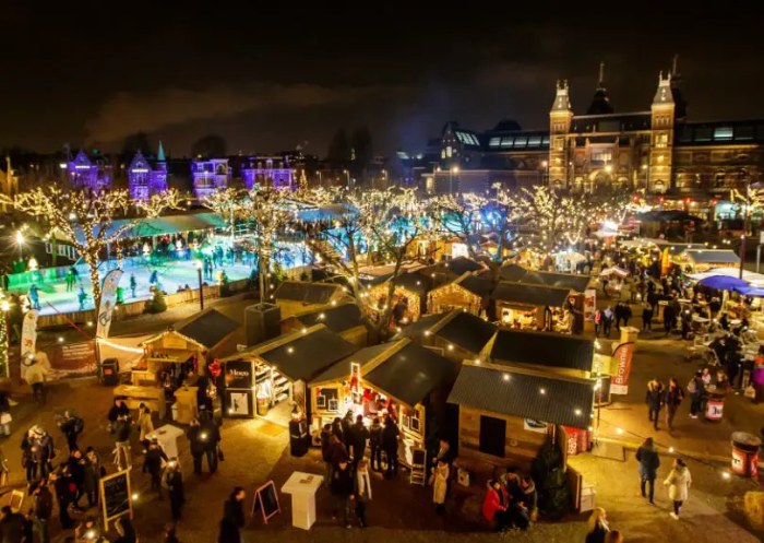 Kluziště a trhy v Amsterdamu.