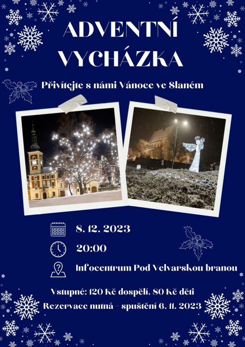 Plakát adventní slánské vycházky.