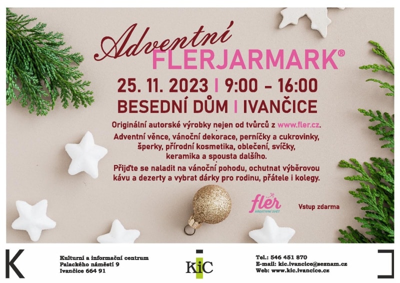 Plakát adventního jarmarku Ivančice.