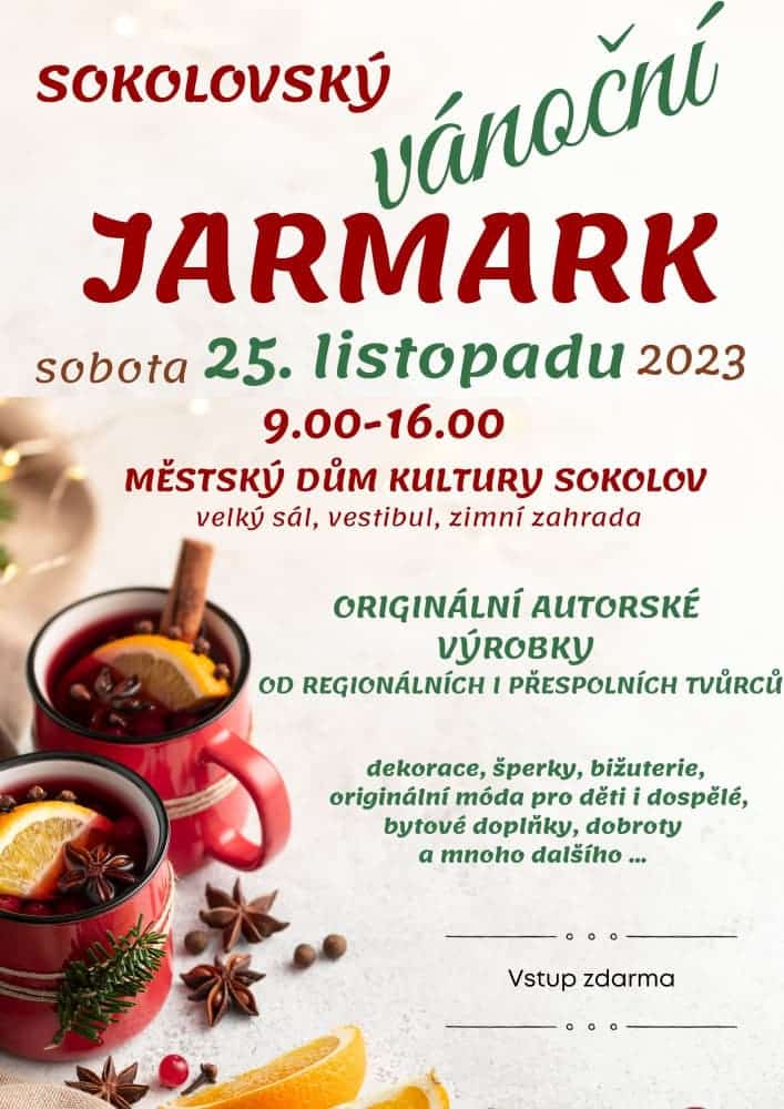 Program sokolovského vánočního jarmarku.