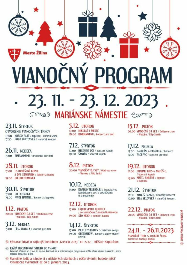 Vánočním program na Mariánském náměstí.