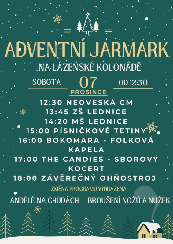 Leták na Adventní jarmark v Lednici 2024,