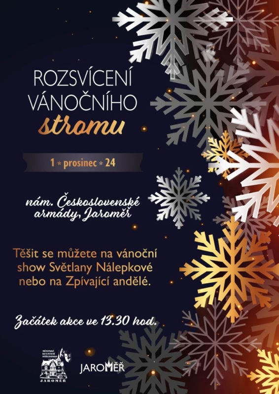 Plakát adventního jarmarku v Jaroměři.