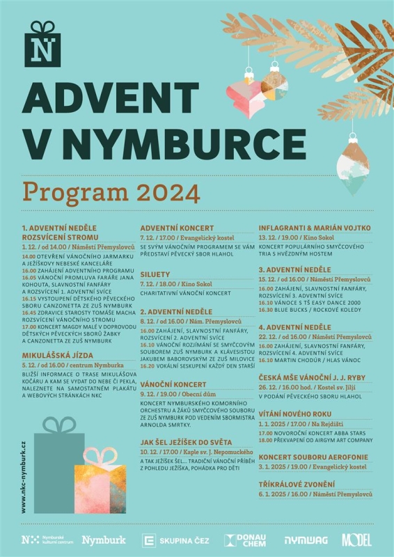 Plakát advent v Nymburce.